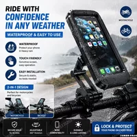 AliExpress NONE Waterproof Motorcycle & Bicycle Phone Holder, 360° Rotatable, Touch-Sensitive, Universal Mount for Handlebars