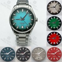 BLIGER 40mm NH35 Uhrengehäuse Stahlarmband Saphirglas und 33,5mm Zifferblatt Zeiger-Set Leuchtend 6-Uhr-Datumsanzeige Für NH35 Uhrwerk