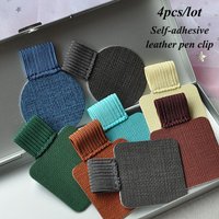 Self-adhesive Pen Holder PU Leather Pen Clip pencil holder Elastic Loop for Notebook Journals calendars Clipboards pen holder