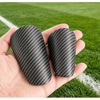 1Pair Carbon Fiber Mini Ultra-Lightweight Soccer Shin Guards Protective Gear for Soccer Training