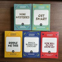 Multi-Themed Dinner Party Mini Card Game Portable Travel Party Games Trivia Riddles & Conversation Starters for Adults & Kids