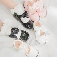 MRovior-Chaussures Mary Gasoline pour filles, ballerines pour enfants, chaussures en cuir avec nœud papillon, chaussures de princesse pour enfants, chaussures non ald pour l'école et la fête