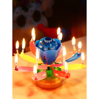 2025 Double Layer Colorful Electronic Lotus Lamp Candle Set with Music And Happy Birthday Song for Birthday Parties