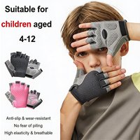 Kids Cycling Skateboard Gloves Anti-Slip Summer Spring Sports Breathable Half-Finger Gloves Shock-Absorbing Children Aged