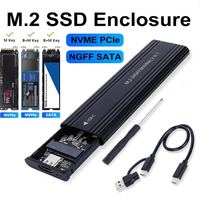 Hannord NVME M.2 SATA Drive External Enclosure 2230/2242/2260/2280 M.2 to USB C 10Gbps SSD Aluminum Case Type C for MacBook SSD
