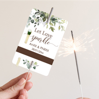 Let Love Sparkle, Personalized Wedding Sparkler Tags, For Wedding, Engagement Parties, Party, Anniversary, with Match Strip
