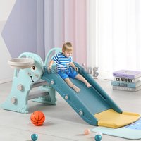 3 in 1 Kids Slide Climber with Basketball Hoop Toddler Indoor Playground Activity Center Baby Sports Toys for 1-3 Years Old