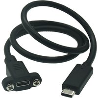 0.3m 0.2m 1M 0.5M Panel Mount Type-C USB-C Male To Female Extension Cable With Screw Hole Lock Connector Cable Spacing 18mm