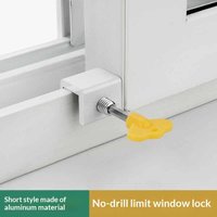 Window Lock, Adjustable Sliding Door Lock With Key, Aluminum Window Security Safety Locks For Kids & Pets