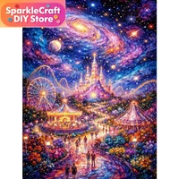 1PC frameless New Arrival Diamond Painting Cartoon Castle Embroidery Starry Sky Suitable For Beginners Mosaic Flower DIY Child