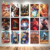 S-Street F-Fighter Anime Game Character Ken Chun-Li Retro Posters Canvas Painting Hot Pop Movie Gift Bedroom Art Wall Home Decor