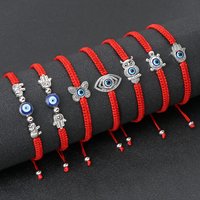 Lucky Red Rope Evil Eye String Bracelets for Women Men Adjustable Red Knot Bracelet Amulet for Protection Handmade Charm Jewelry