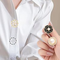 3 PCS Rhinestone Pearl Flower Button Covers DIY Accessories Alloy Rhinestone Button Cover Golden Base Handwoven