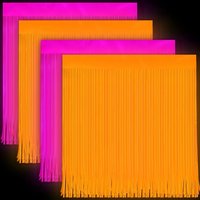 4Pcs Neon Orange Magenta Foil Fringe Streamers, 99.06×198.12cm Decor for Party Birthday Wedding Festival