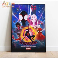 Spiderman Across the Spiderverse Poster, Wall Art & Print, Miles Morales Print, Spiderman Poster