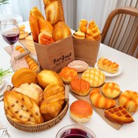 PU Artificial Bread Baguette Croissant Conch Bread Squishy Fake Food Model Home Decor Ornament Decoration