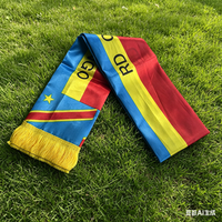 Z-ONE FLAG 2026 14x135cm Congo Scarf Double-sided Printed Satin Congo Flag Scarf Tassels Suitable for Football, Sports