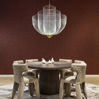 Nordic Metal Grid LED Pendant Lamp Hollow Silver Gold Chandelier Restaurants Dining Bedroom Living Room Hanging Lamps