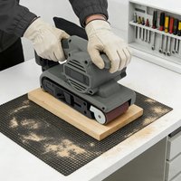 Bürstenloser Akku-Bandschleifer, 20V 6-Gang Einstellbarer Polierer und Schleifer, 76x533mm Schleifband für Holz und Metall