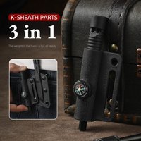 3-in-1 Fire Starter Ferro Rod with Compass Whistle, Magnesium Fire Steel Survival Tool Emergency Ignition Kit for Camping Hiking
