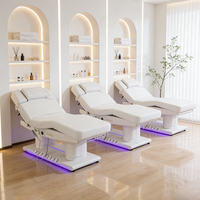 High-end Beauty Salon Furniture Full White Pedal Control Facial Eyelash Bed Modern Luxury 4 Motor Electric Heating Massage Bed