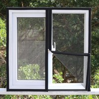 Zipper Window Screen Mesh, Black Edge Black Net, Easy Open & Close, Breathable Anti-Mosquito Bug Screen for Home Windows
