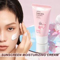 SPF50 Sakura Sunscreen Cream Moisturizing UV Protect Face Body Sunscreen Isolation Lotion Oil Control Reduce Melanin Skin Care