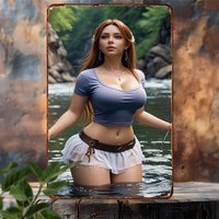 Retro Sign Signs Vintage Metal Wall Art, 2D Printed Retro Beauty Poster for Outdoor Garden Cafe Bar Garage Decor