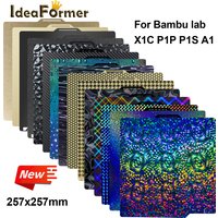 Bambulab Build Plate 257x257 PEI PEO H1H Plate For Bambu lab X1C P1P P1S A1 3D Printer Heatbed Spring Steel Sheet Bambulabs Part