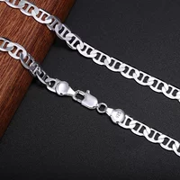 Noble 45-60cm 925 Sterling Silver Solid 6MM Necklace Noble Luxury Gorgeous Charm Fashion Men Wedding Party Women Jewelry