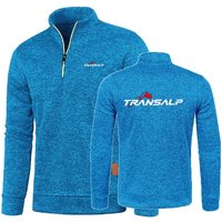 Men's Hoody Transalp Motorcycle Sweatshirts Men Pullover Sweater Half Zipper Fleece Pullover Soft Shell Mens Jacket