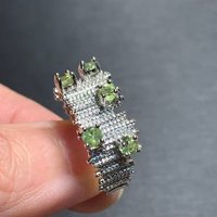 38 Natural Peridot Ring Adjustable Female Jewelry for Women Gift Wholesale High Quality Vintage Fine