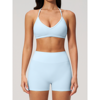 2PCS Yoga Suit Women's Tracksuit Fitness Suit Gym Clothes Sports Bra Impact Shorts Set Workout Set Gym Outfit Workout Sportswear
