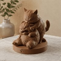 Interesting Fighting Cats Figurines 3D Printing Cute Animal Statues Whimsical Cats Decor Home Office Desk Shelf Pet Lovers Gifts