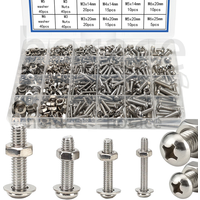 655pcs stainless steel cross pan head screws, cross screws, nuts, washers combination set cross round head bolts screws,