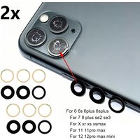 2sets Sapphire Style Back Camera Lens Glass Repair For iPhone 6 7 8 plus X XR XS 11 12 Pro Max Mini Rear Camera Lens Replacement