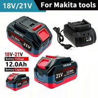 * Original for Makita 21v Battery 6AH- 12AH Power Tool Lithium battery Led indicator batteries Pack For Makita 18v Battery Pins.