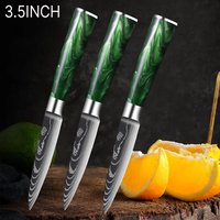 Couteau à fruits damas, couteau d'office, lame tranchante, couteau à trancher les fruits et légumes, petit couteau avec manche en résine, accessoires de cuisine