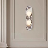 Led Wall Lamp Natural Marble Designer Lights Room Decoration Interior Light 2 3 Heads Round Bulb Bedroom Beside Lighting Fixture