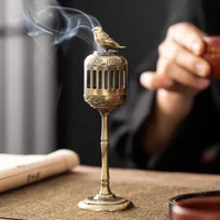Matel Magpie Hollow Lamp Sandalwood Fragrance Censer Smoking Backflow Incense Holder Tea House Ornaments Study Room Home Decor