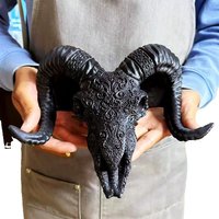 Large mold Halloween decoration relief flower pattern sheep head skull silicone mold DIY gypsum resin crafts