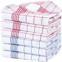 Large Plaid Kitchen Dish Towels Absorbent Tea Towels Soft and Reusable Cleaning Cloths Quick Drying Dish Rags for Washing Dishes