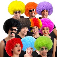 Colored Wig for Women Men Curly Synthetic Wig Short Hair Wig World Cup Japanese Funny Props Clown Costume Mardi GrasWigsynthetic