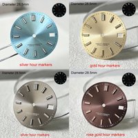 28,5 mm S-Logo NH35 Zifferblatt Olivgrün Blau Grau Sunburst-Zifferblatt für NH35-Uhrwerk Blaue Leuchtzeiger NH35 Datum_Just S-Zifferblatt WatchMods