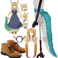 Anime Toru Tail Cosplay Shoes Miss Kobayashi's Dragon Maid Toru Wigs Headwear Dragon Accessories Halloween Carnival Costumes NEW