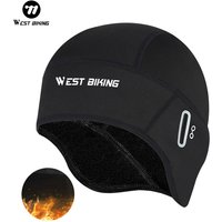 WEST BIKING Winter Fleece czapka kolarska wiatroszczelna termiczna czapka z czaszkami kask Liner Running narciarstwo motocykl konna mężczyźni MTB czapka rowerowa
