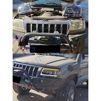 Pair LED Headlights For 1999 2000 2001 2002 2003 2004 Jeep Grand Cherokee 2 WJ Headlight Front Lights Turn Signal DRL Head Lamp