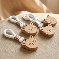 Bathroom Hooks Wooden Cat Shaped Towel Clip Non Slip Hanging Ring for Kitchen Dishcloth Hand Towel Holder Rack Home Organization