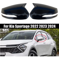 For Kia Sportage 2022-2024 Car Sticker Rearview Side Mirror Cover Wing Cap Exterior Door Rear View Case Trim Carbon Fiber Look