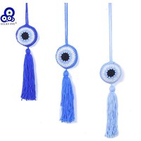 Lucky Eye Hairball Tassel Keychain Boho Evil Eye Handmade Bag Hanging Car Keyring for Women Men Fashion Jewelry